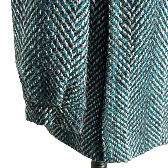 Sharilove Fashions Long Coat L Blue Tweed Lined Vintage - Picture 4 of 7